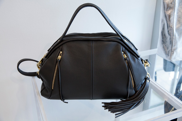 Soft Leather Handbag OPELLE Ballet Bag Large Size in Black