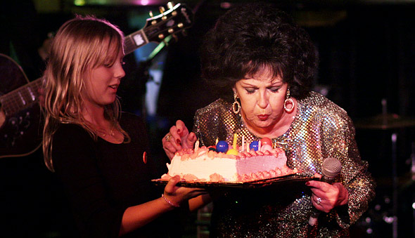 Wanda blows out the candles before her encore.
