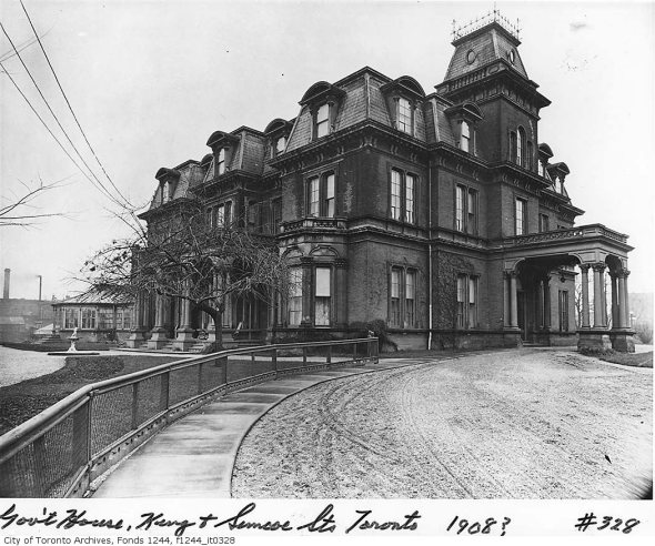 Government House, formerly at the corner of King and Simcoe