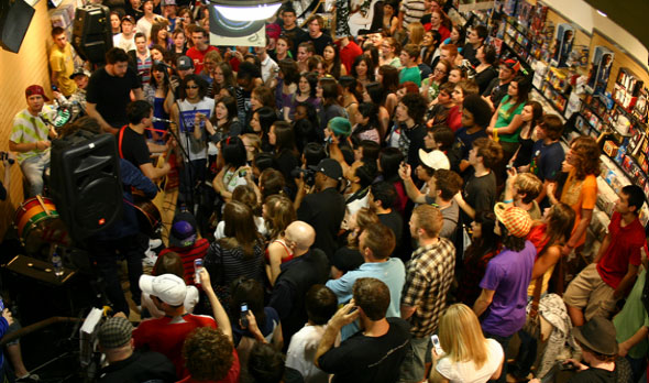 The crowd at Illscarlett's Record Store Day performance