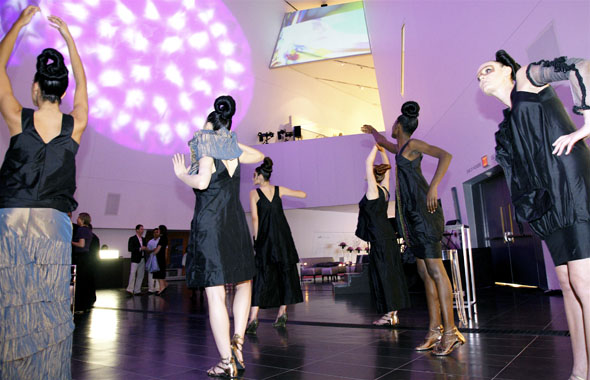 Models strike a pose during The Night of the Avant Garde at The ROM