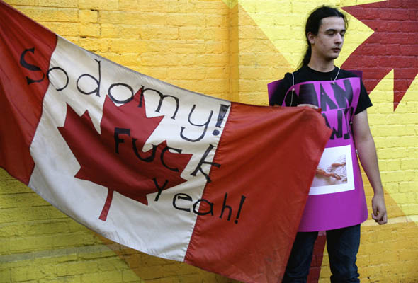 Toronto Counter-protest to Phelps in Canada, protesting Summerworks play