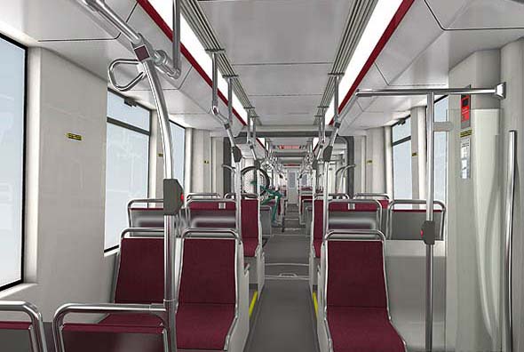 Interior of the TTC's Bombardier Streetcars