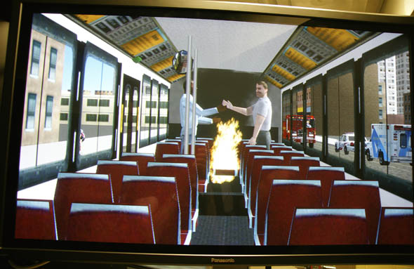 TTC bus simulator fight and fire