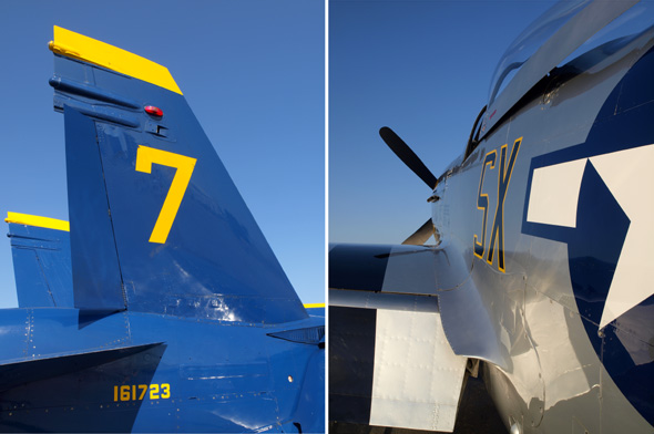 Details of F-18 and P-51