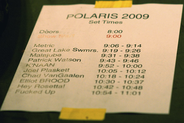 2009 Polaris Prize Short List