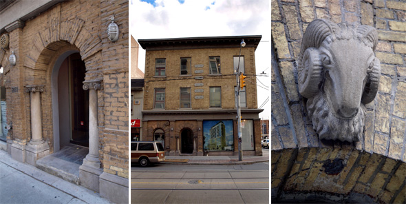 A triptych of details of 251 King West