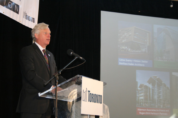 David Miller Speaking at the St Lawrence Market Annoucement