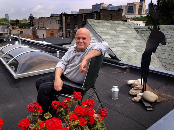 Charles Pachter on the roof of his Chinatown house