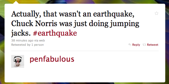 twitter earthquake