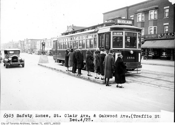 st. clair avenue, oakwood avenue, toronto, streetcar, 1928