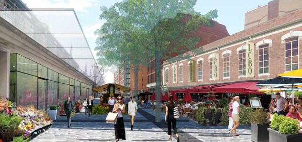 Conceptual rendering of a Pedestrian-only Market Street