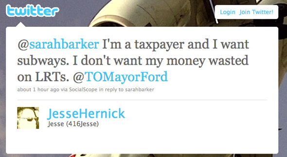 Toronto Mayor Twitter