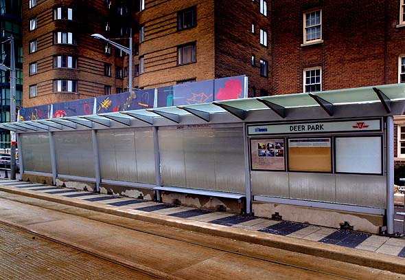 Streetcar shelter at Deer Park and St. Clair