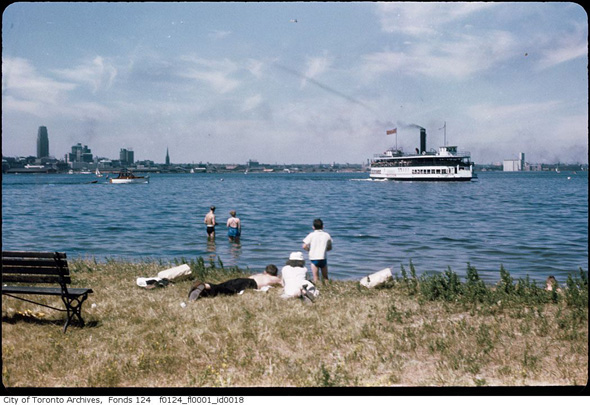 swimmers at toronto harbour