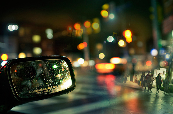 rain, mirror, intersection