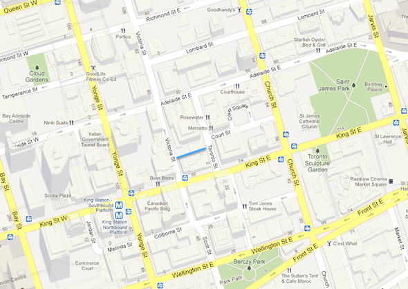 Map Maker Toronto Street Laneway