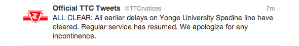 TTC Update Incontinence Status