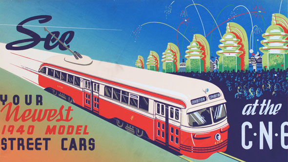 vintage ttc adverts 1940s streetcars CNE