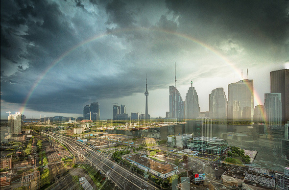 Toronto storm rainbow