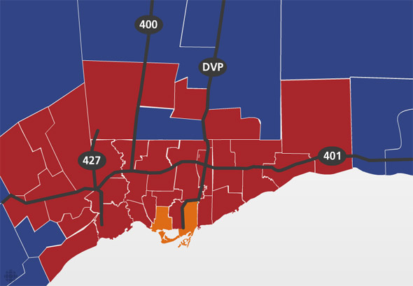 federal election results toronto 2008
